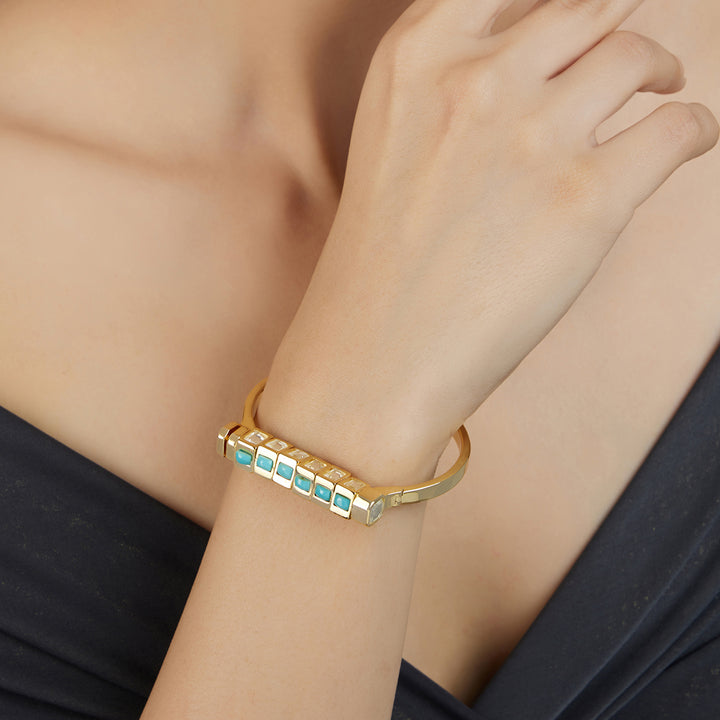Glow Turquoise & Mirror Bangle