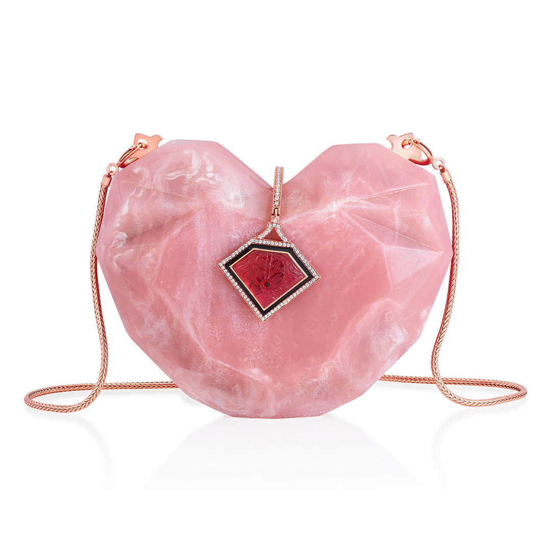 Rani Pink Heart Minaudière