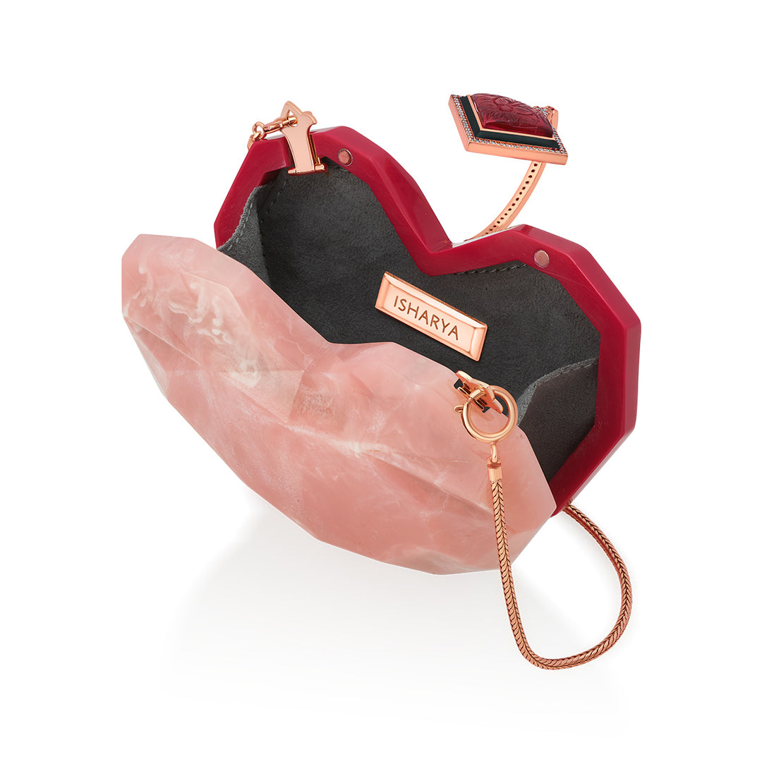 Rani Pink Heart Minaudière