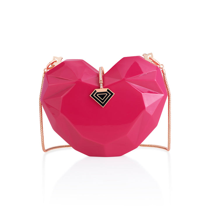Rani Pink Heart Minaudière