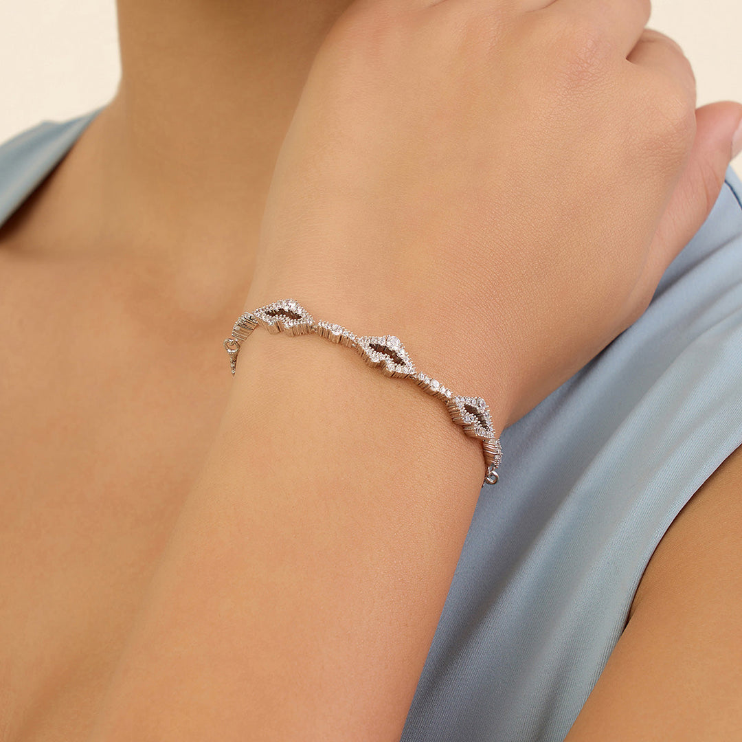 Silver Lips Bracelet