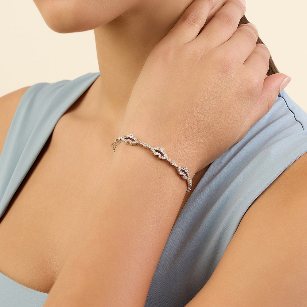 Silver Lips Bracelet