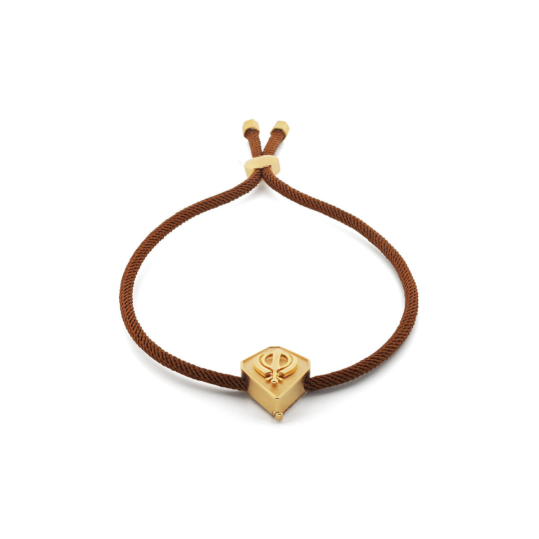 Gold Khanda Rakhi Bracelet