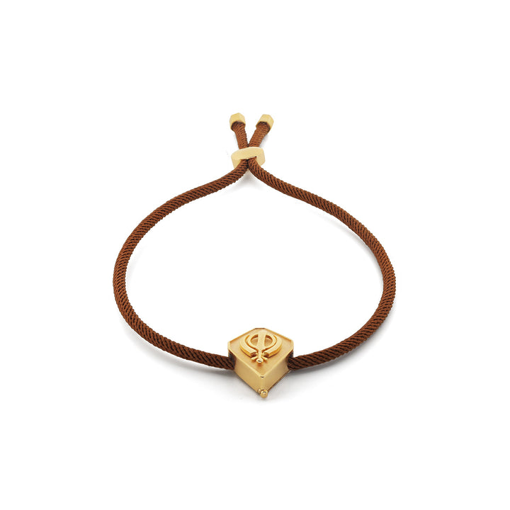 Gold Khanda Rakhi Bracelet