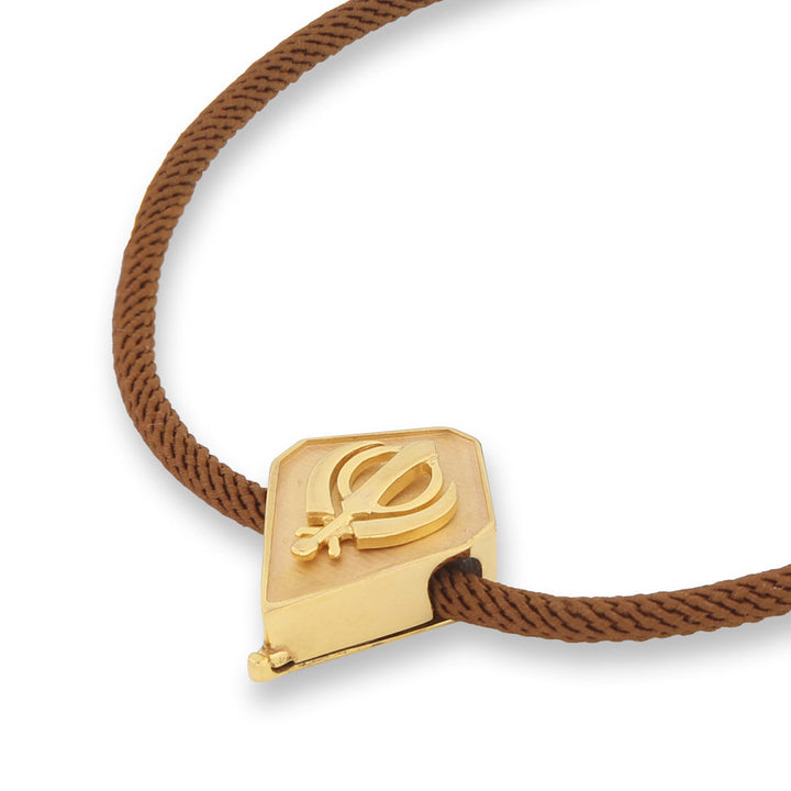 Gold Khanda Rakhi Bracelet