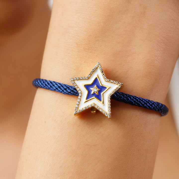 Blue Star Enamel Rakhi Bracelet