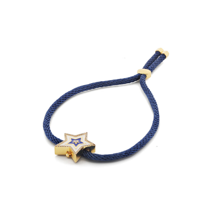 Blue Star Enamel Rakhi Bracelet