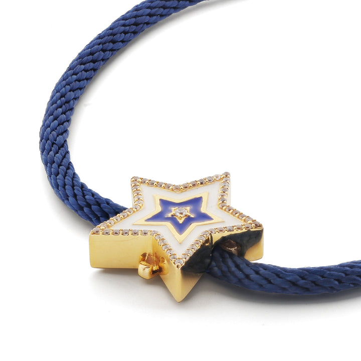 Blue Star Enamel Rakhi Bracelet