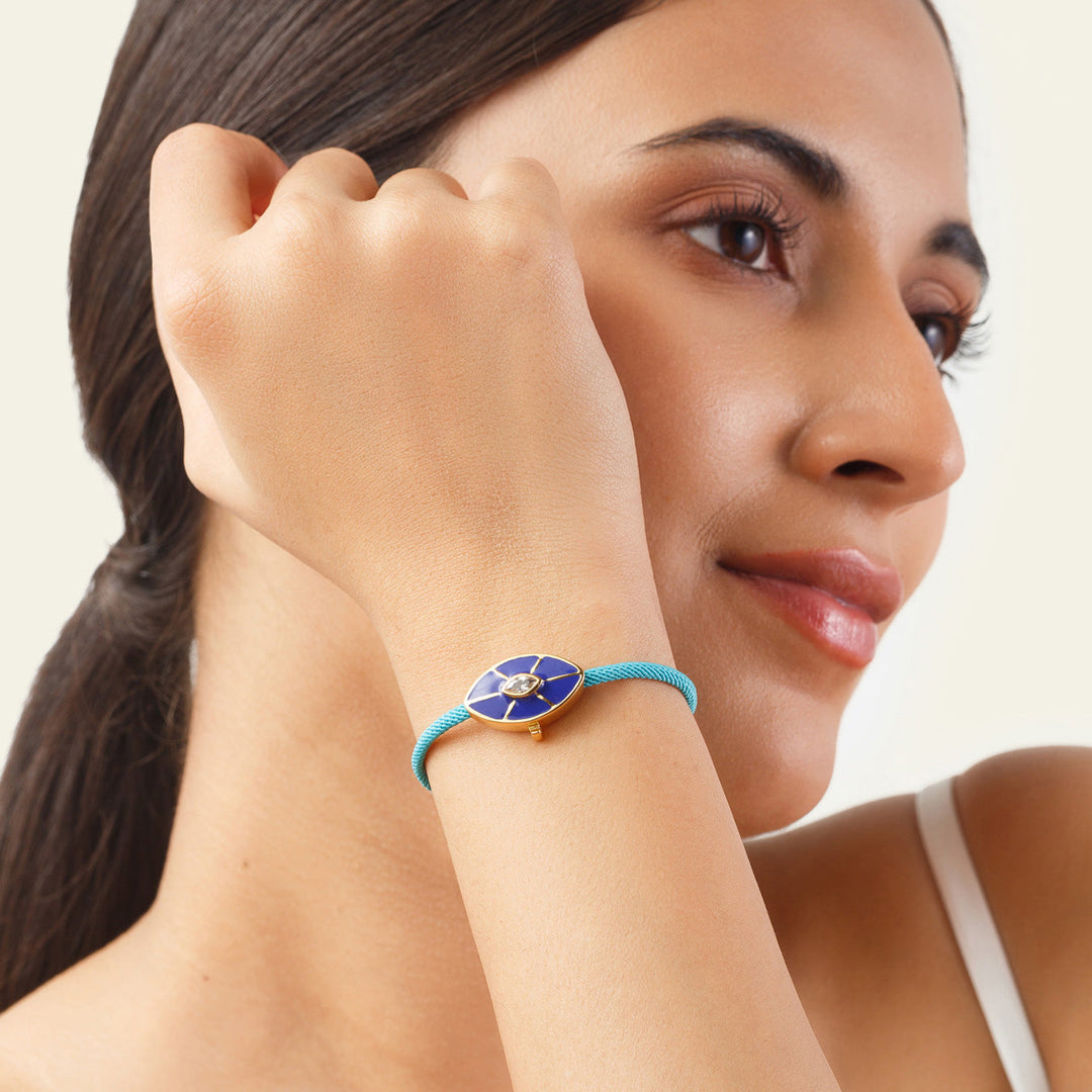 Evil Eye Enamel Rakhi Bracelet