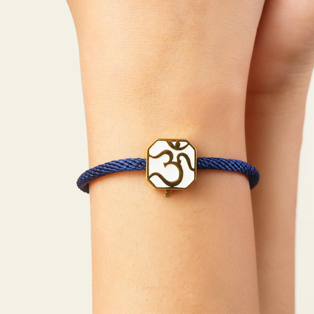 Om Enamel Rakhi Bracelet