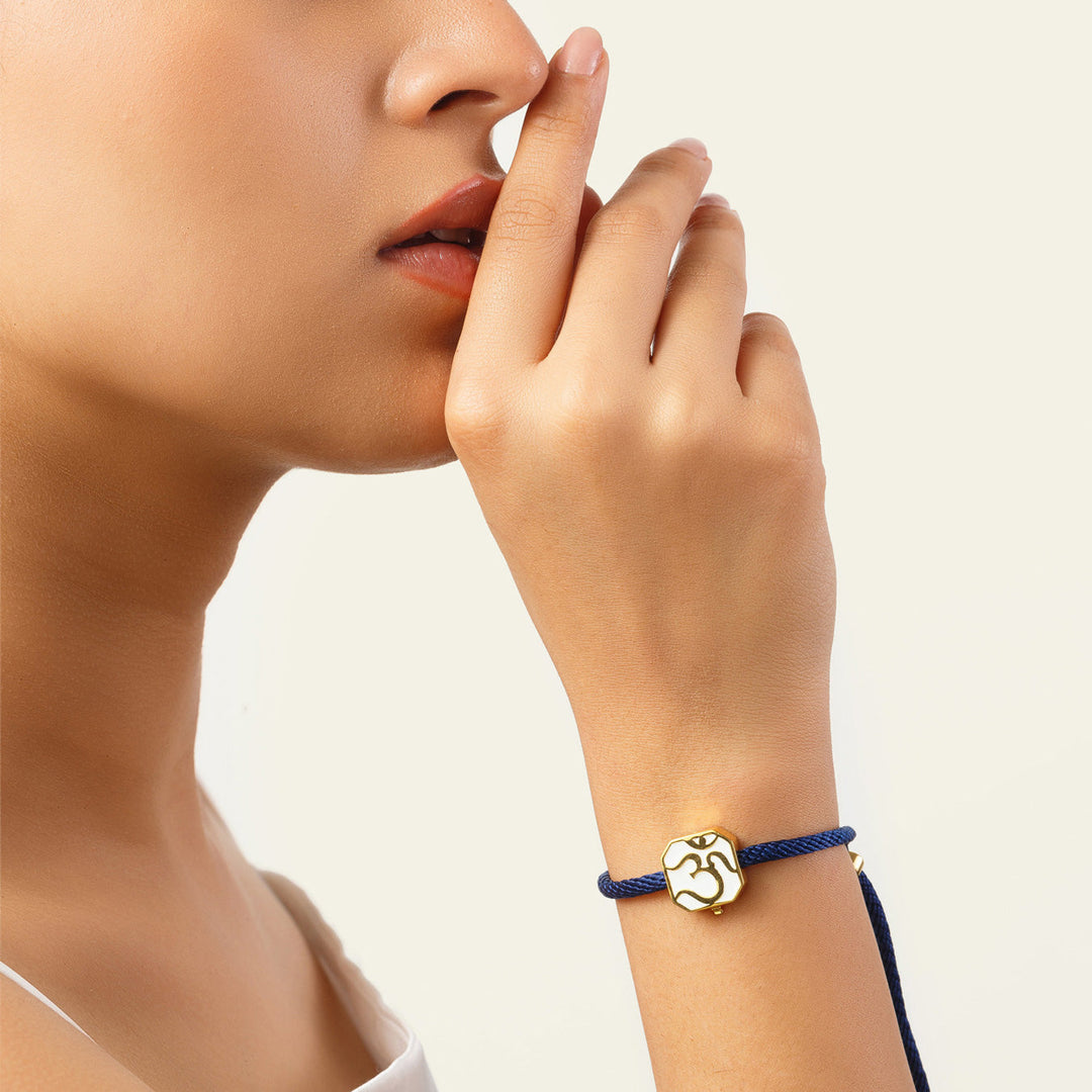 Om Enamel Rakhi Bracelet