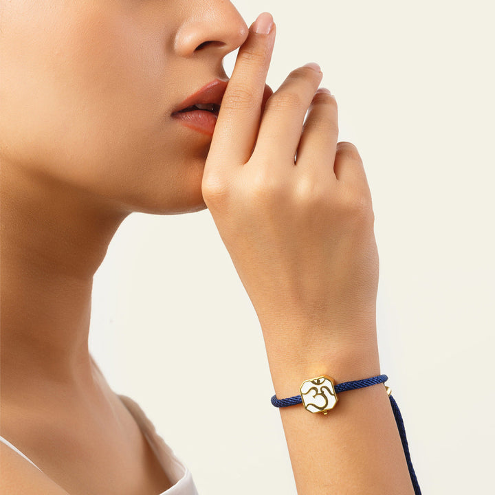 Om Enamel Rakhi Bracelet