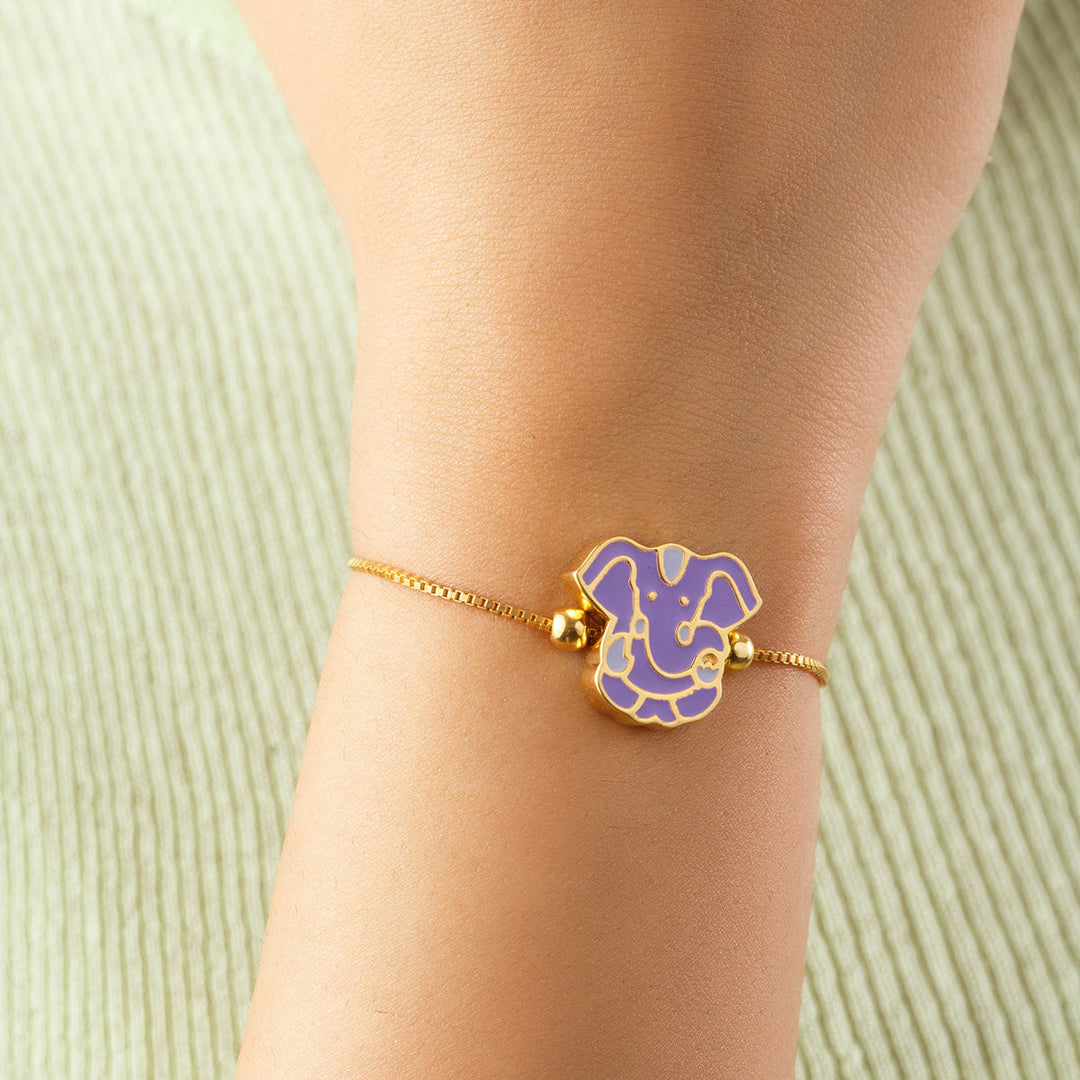Purple Ganesha Rakhi Bracelet