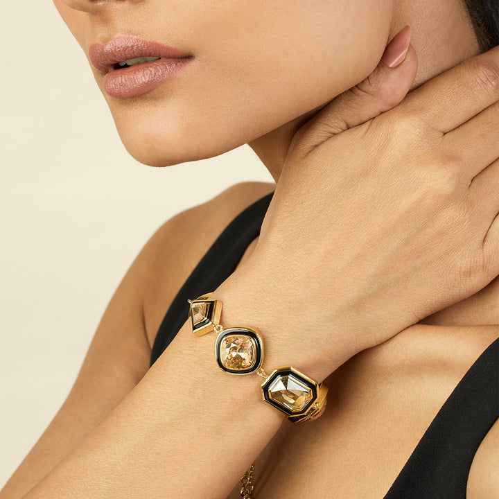 Gold Crystal Galaxy Bolo Bracelet