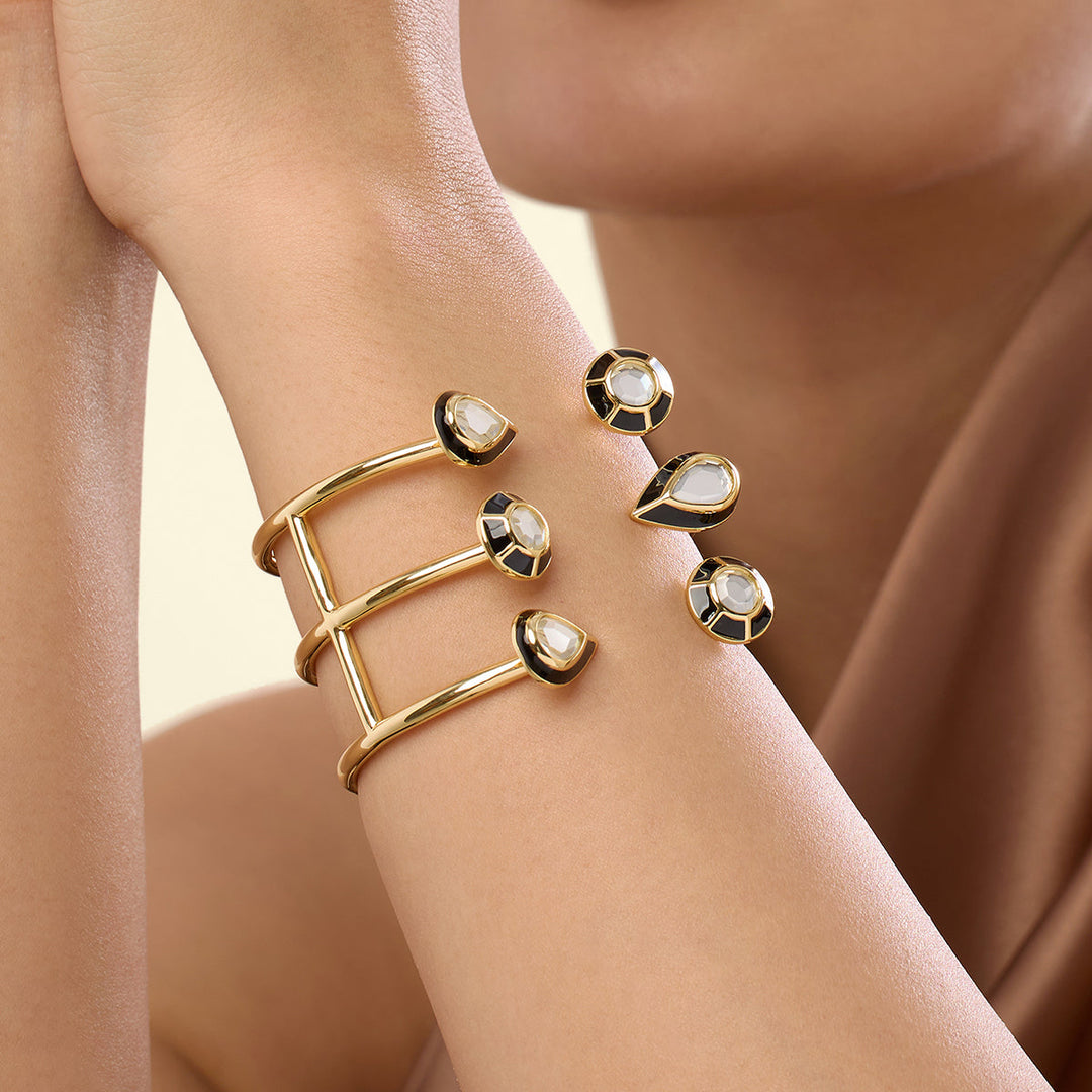 Ayaana Mirror Enamel Statement Cuff