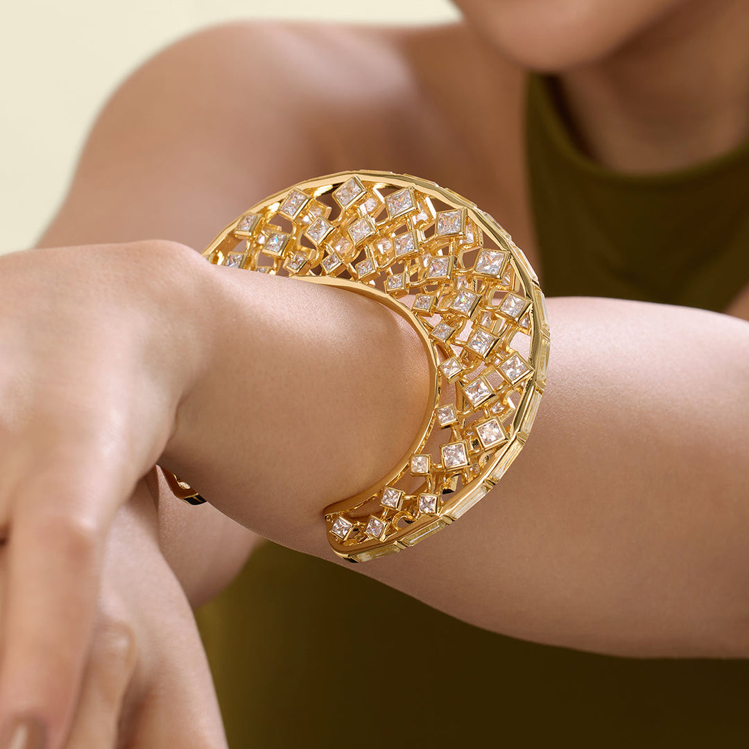 Shiza Mirror & CZ Statement Cuff