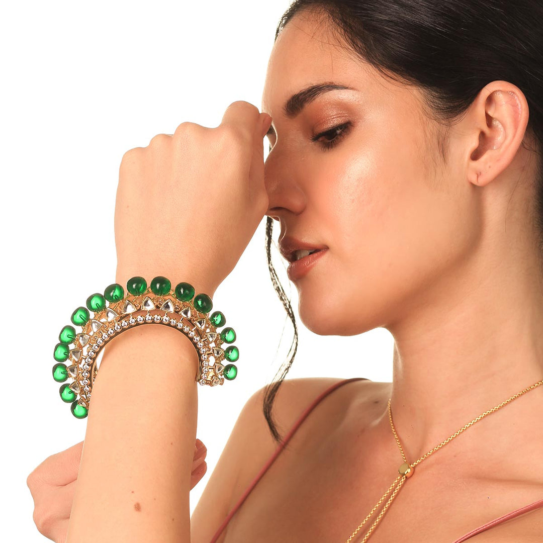 Multi Open Cuff Wristwear for Women by Isharya | Modern Indian Jewellery