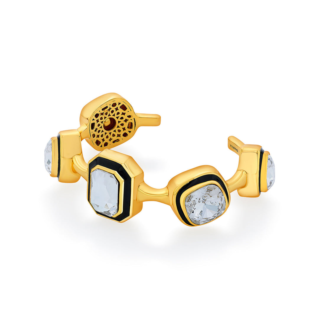 White Open Cuff Wristwear for Women by Isharya | Modern Indian Jewellery