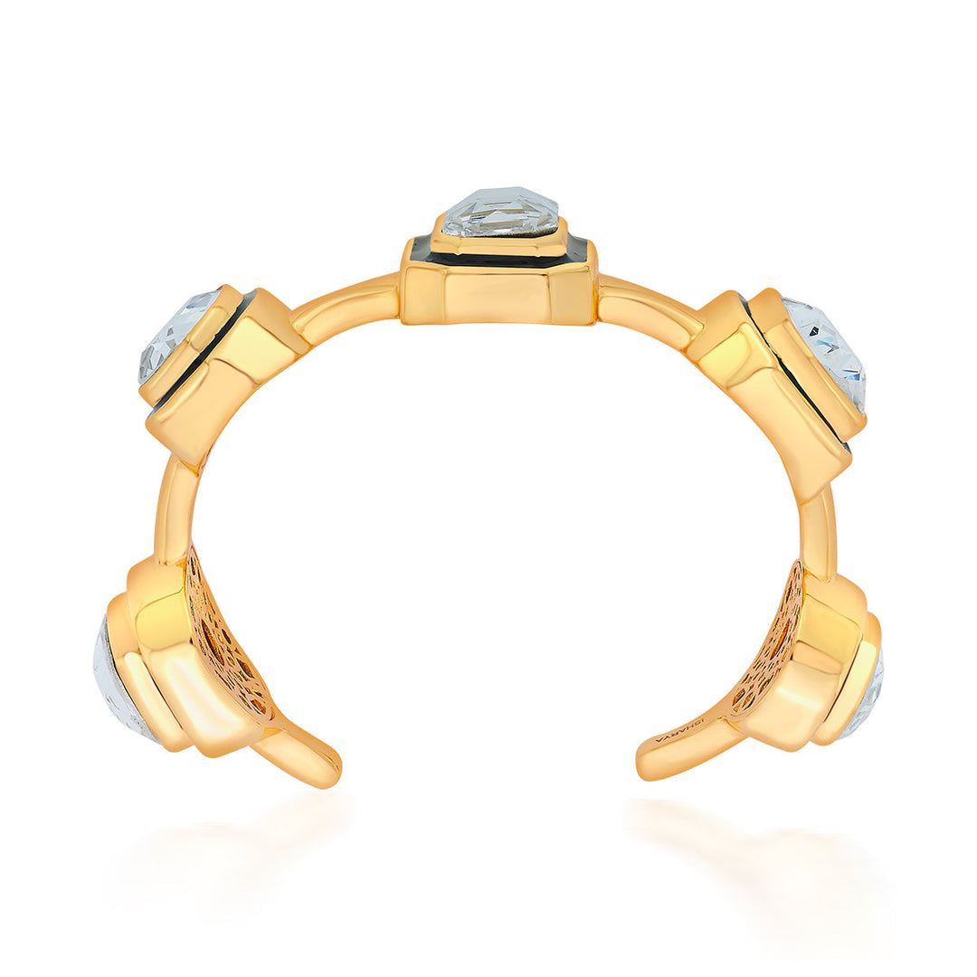 White Open Cuff Wristwear for Women by Isharya | Modern Indian Jewellery