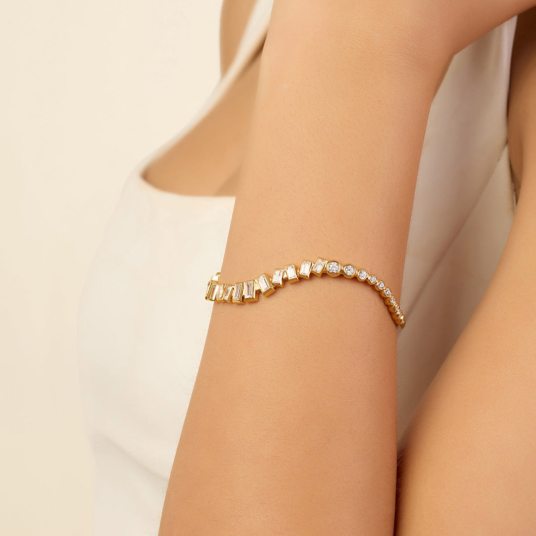 Gold Open Cuff Wristwear for Women by Isharya | Modern Indian Jewellery