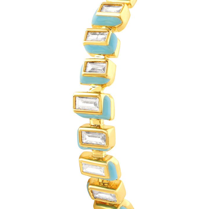 Turqoise Squares Open Cuff for Women by Isharya | Modern Indian Jewellery