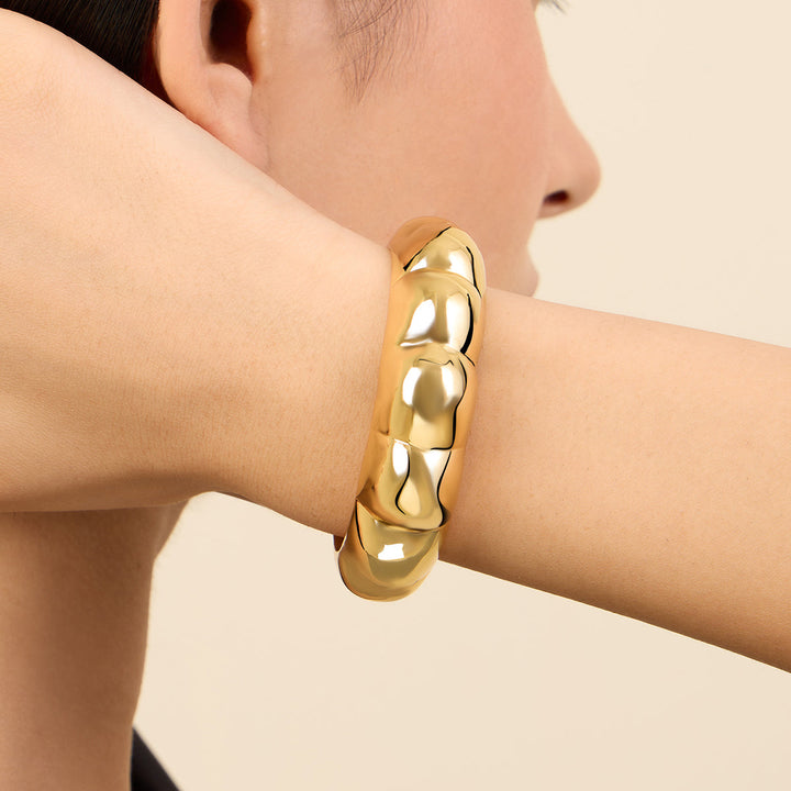 Yellow Open Cuff Wristwear for Women by Isharya | Modern Indian Jewellery