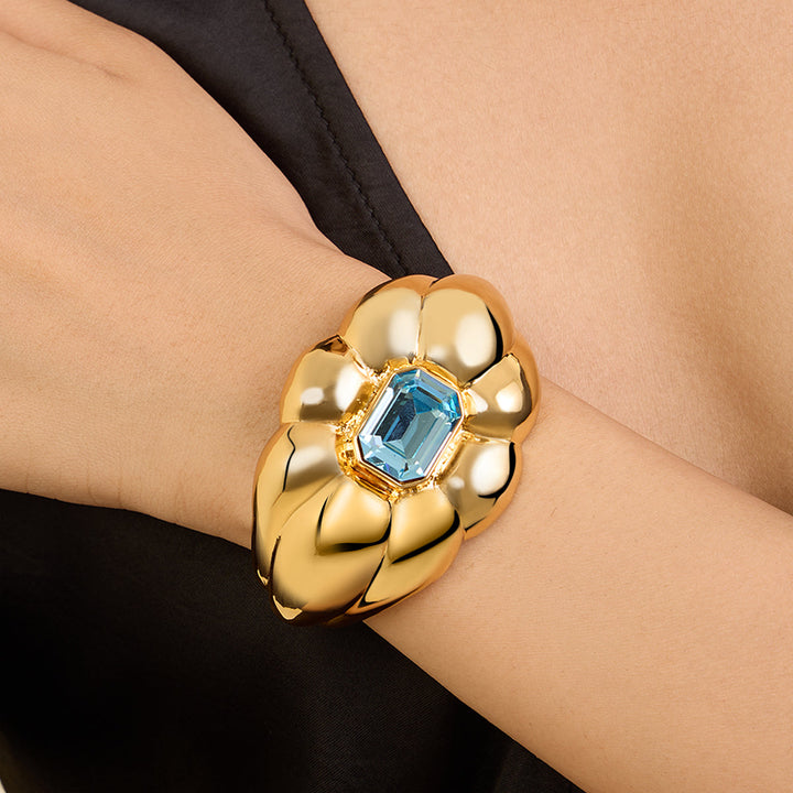Yellow Open Cuff Wristwear for Women by Isharya | Modern Indian Jewellery