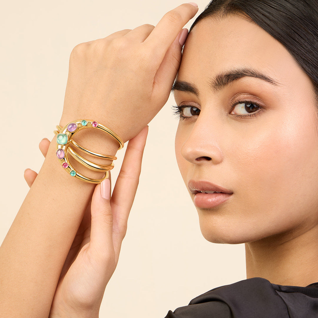 Multi Stackable Cuff Wristwear for Women by Isharya | Modern Indian Jewellery