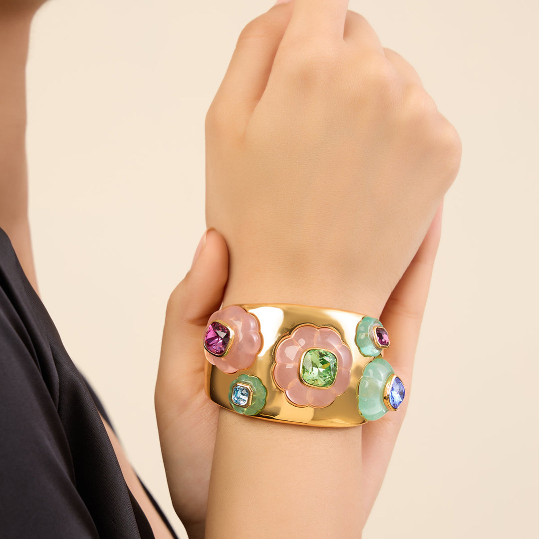 Crystal Resin Statement Cuff
