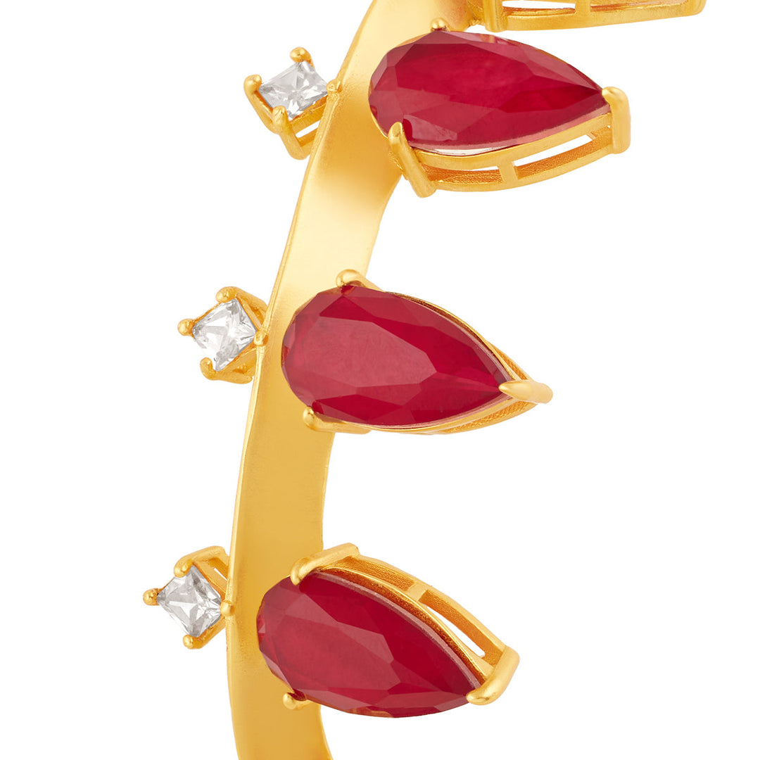 Red Open Cuff Wristwear for Women by Isharya | Modern Indian Jewellery