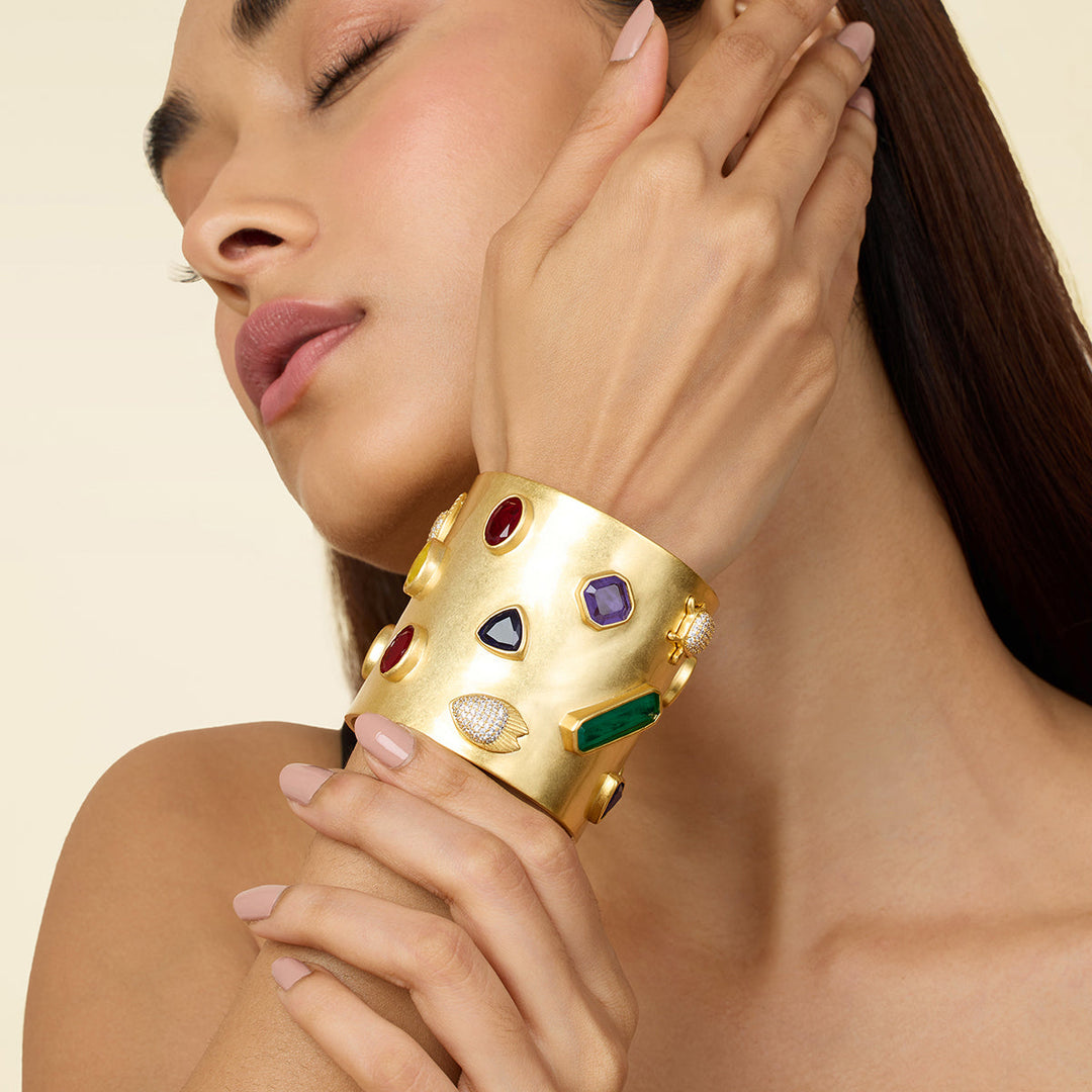 Multi Open Cuff Wristwear for Women by Isharya | Modern Indian Jewellery