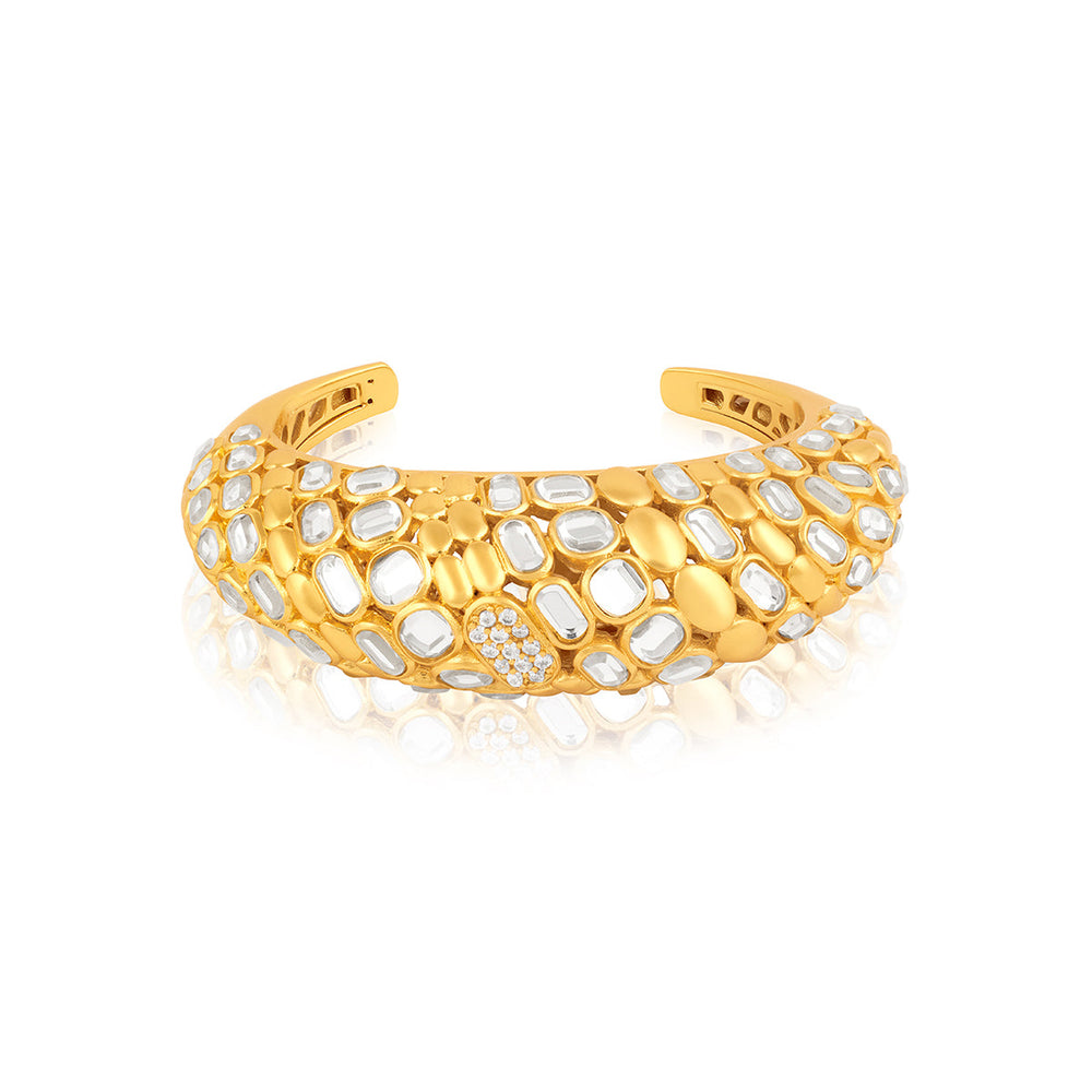 White Open Cuff Wristwear for Women by Isharya | Modern Indian Jewellery