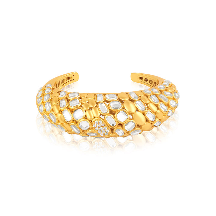 White Open Cuff Wristwear for Women by Isharya | Modern Indian Jewellery