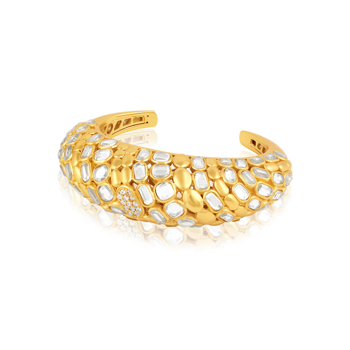 White Open Cuff Wristwear for Women by Isharya | Modern Indian Jewellery