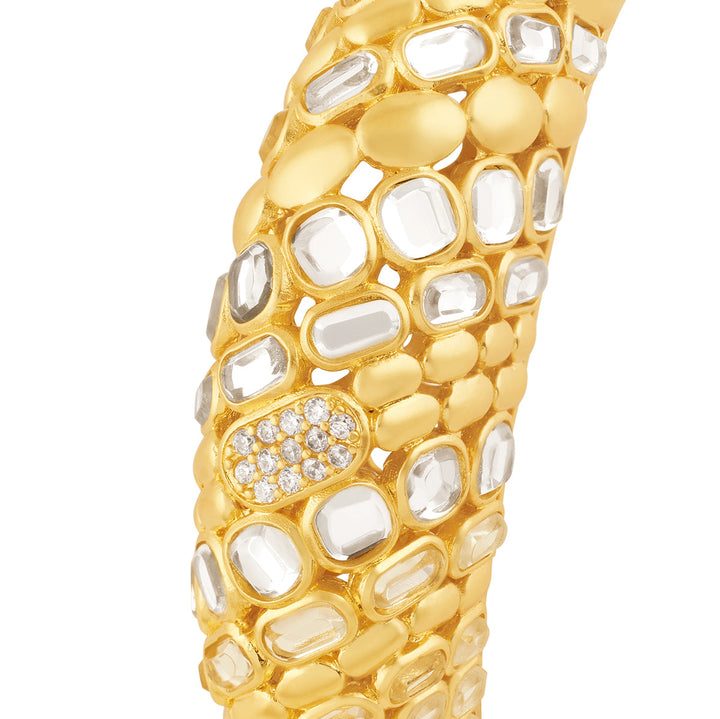White Open Cuff Wristwear for Women by Isharya | Modern Indian Jewellery