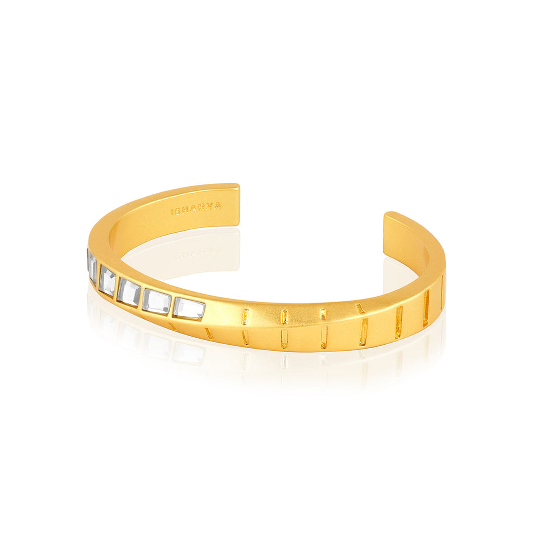 Gold Open Cuff Wristwear for Women by Isharya | Modern Indian Jewellery