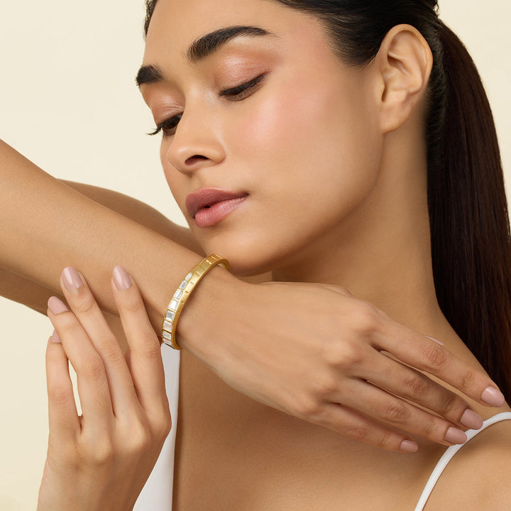 Gold Open Cuff Wristwear for Women by Isharya | Modern Indian Jewellery