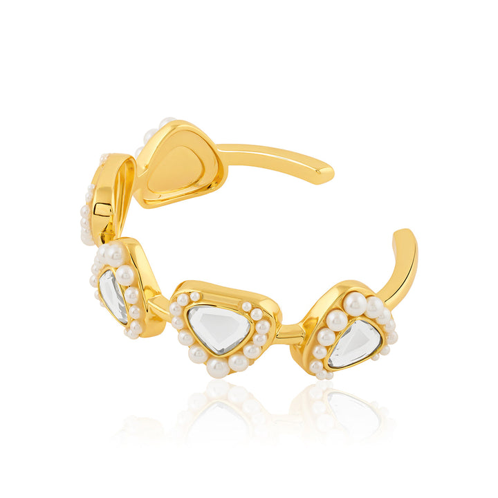 Gold Open Cuff Wristwear for Women by Isharya | Modern Indian Jewellery