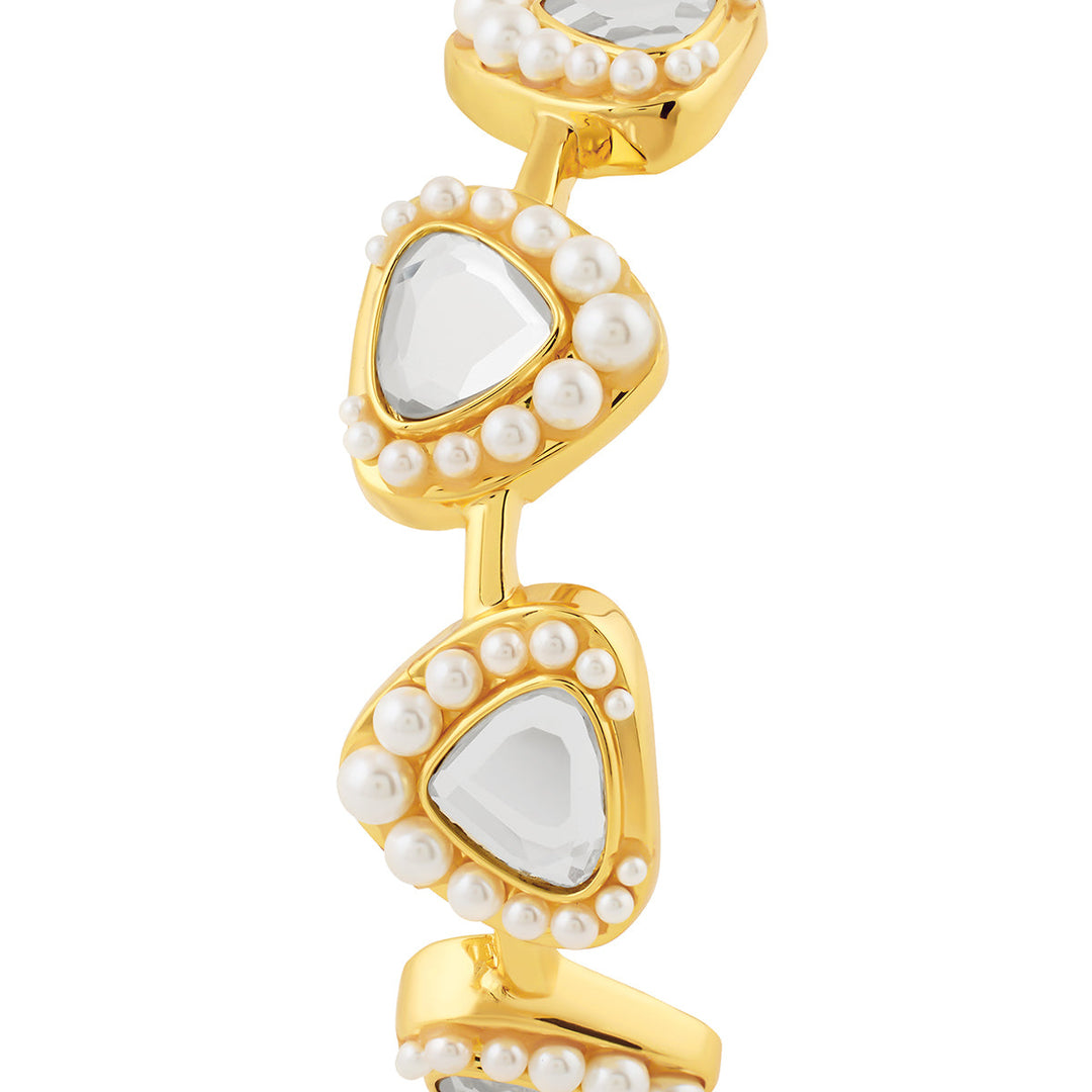 Gold Open Cuff Wristwear for Women by Isharya | Modern Indian Jewellery