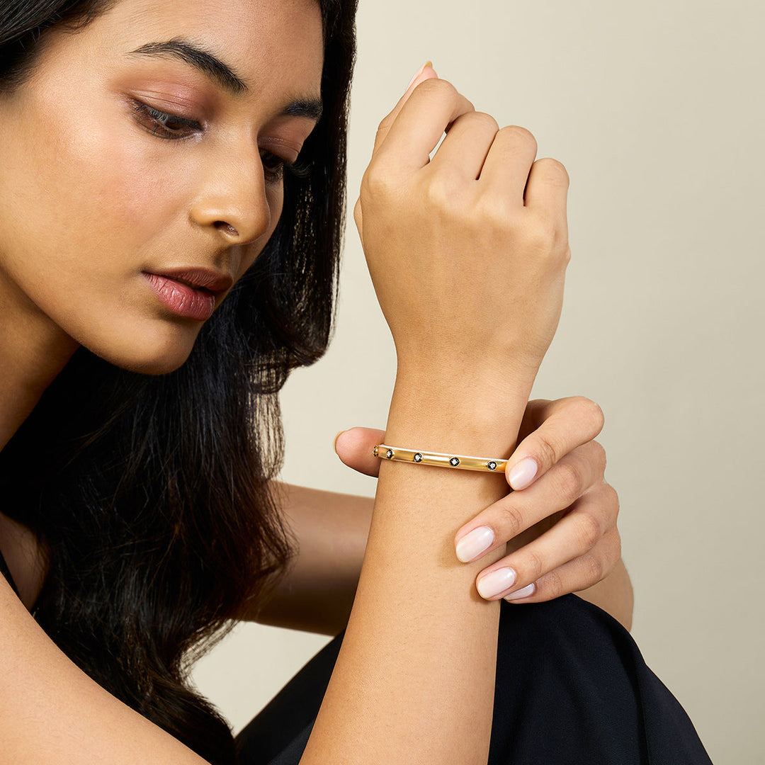 Rivets Open Cuff for Women by Isharya | Modern Indian Jewellery