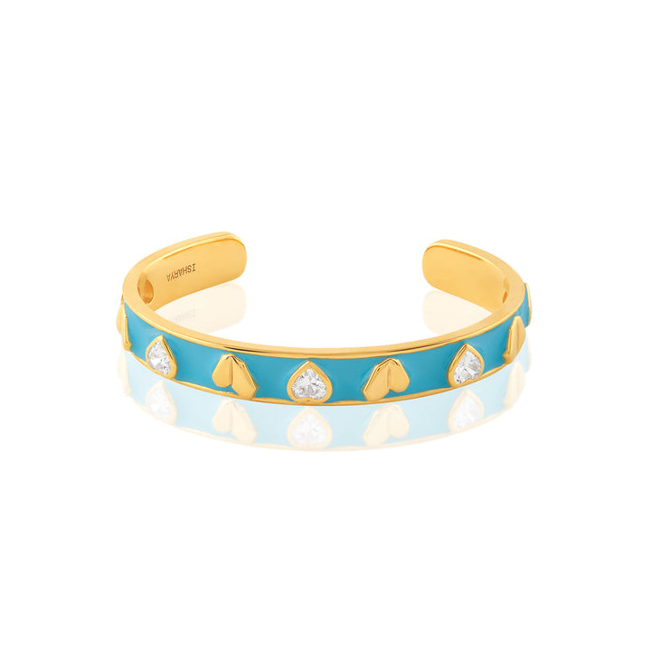 Lucky Charms Turqoise Cuff for Women by Isharya | Modern Indian Jewellery