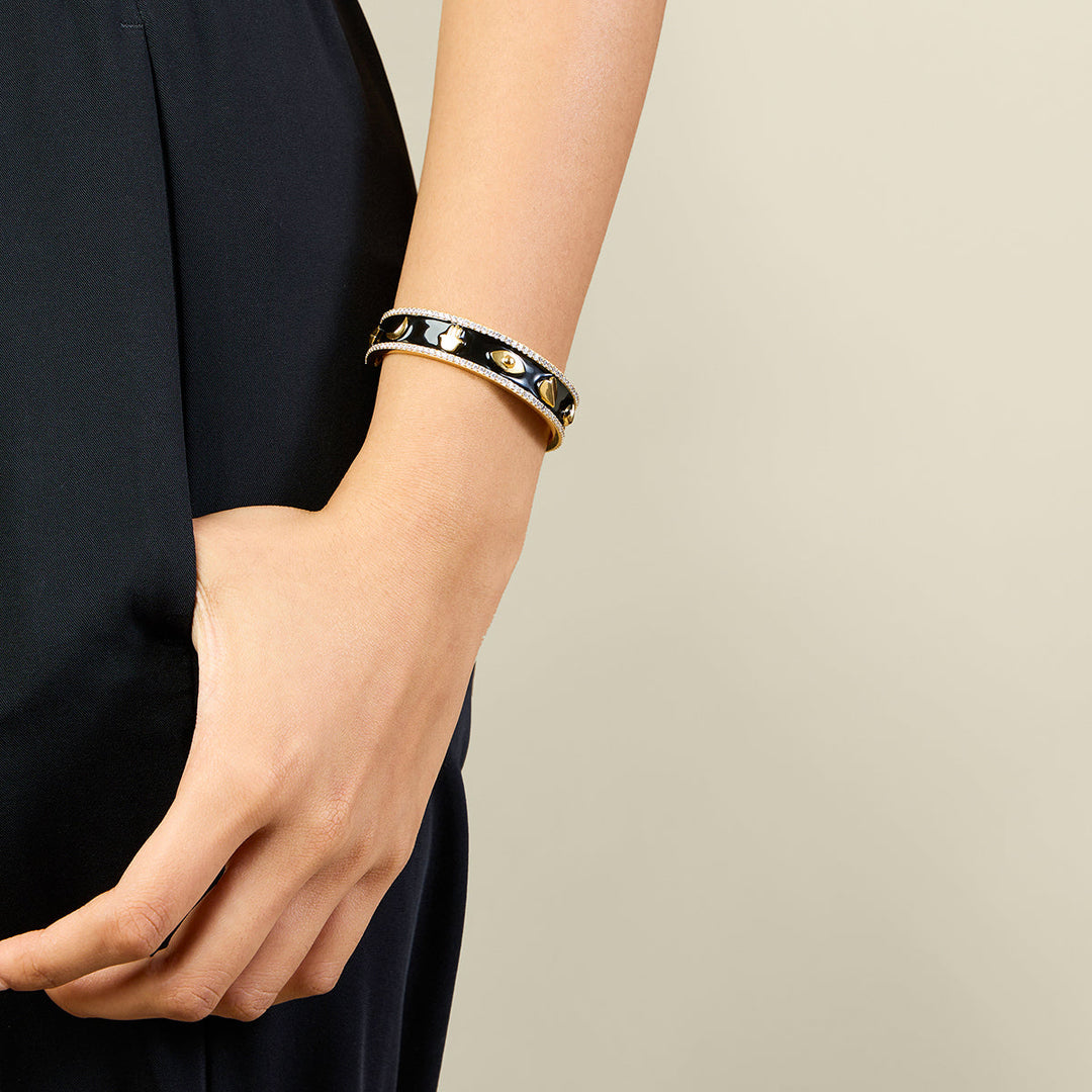 Lucky Charms Black Bangle for Women by Isharya | Modern Indian Jewellery