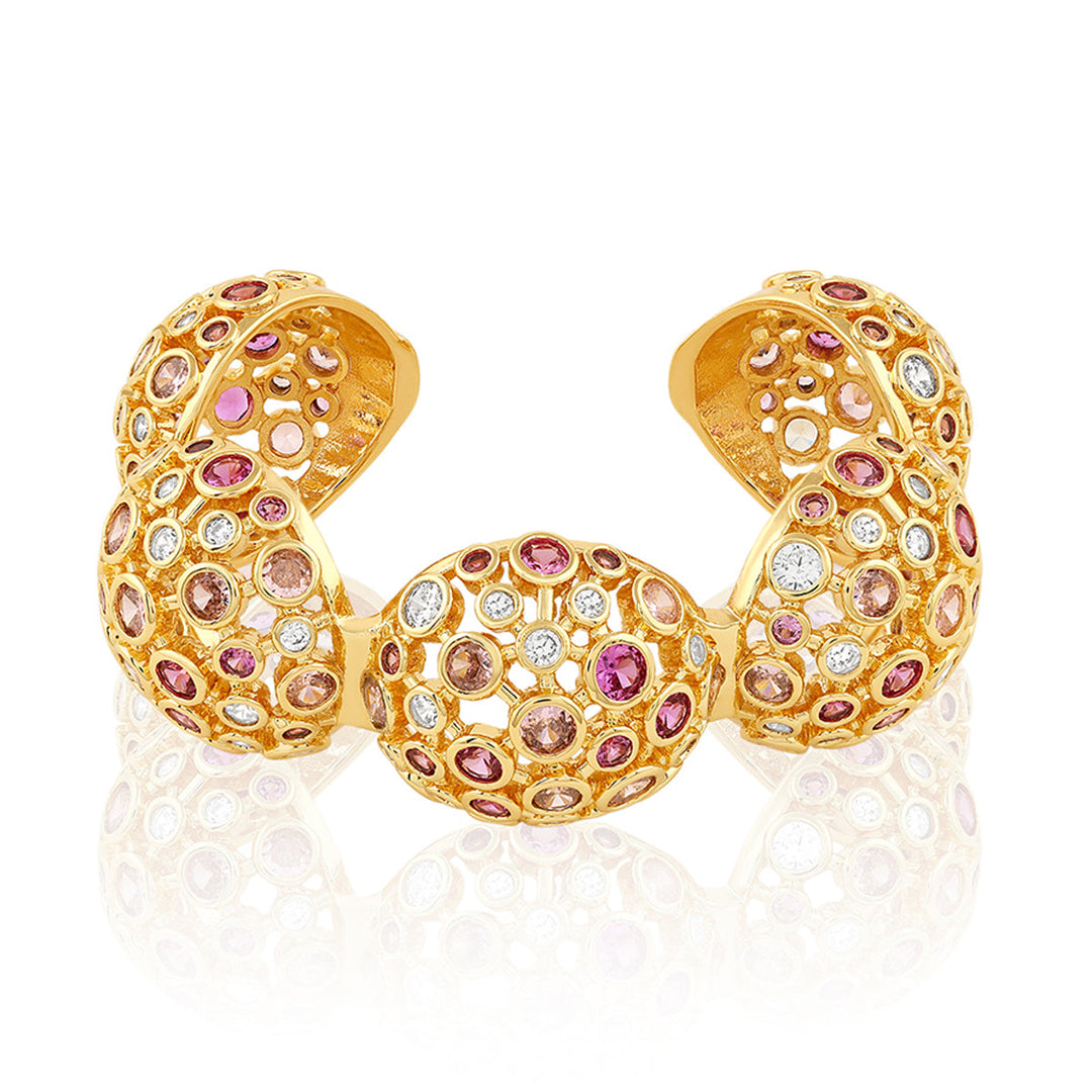 Red Crystal Ball Cuff Bracelet