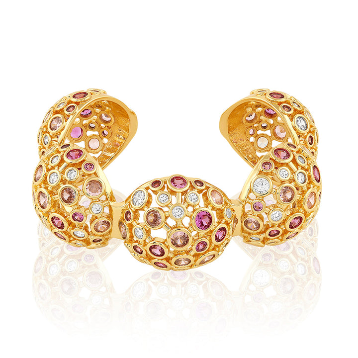 Red Crystal Ball Cuff Bracelet