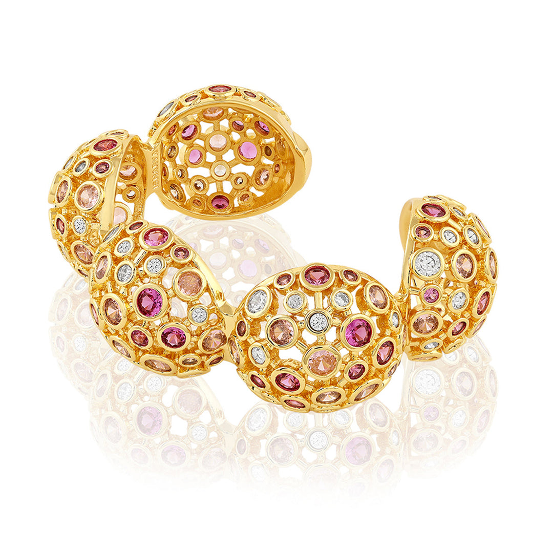 Red Crystal Ball Cuff Bracelet