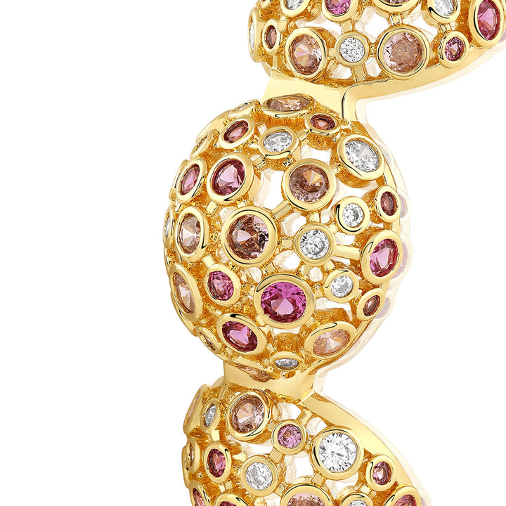Red Crystal Ball Cuff Bracelet
