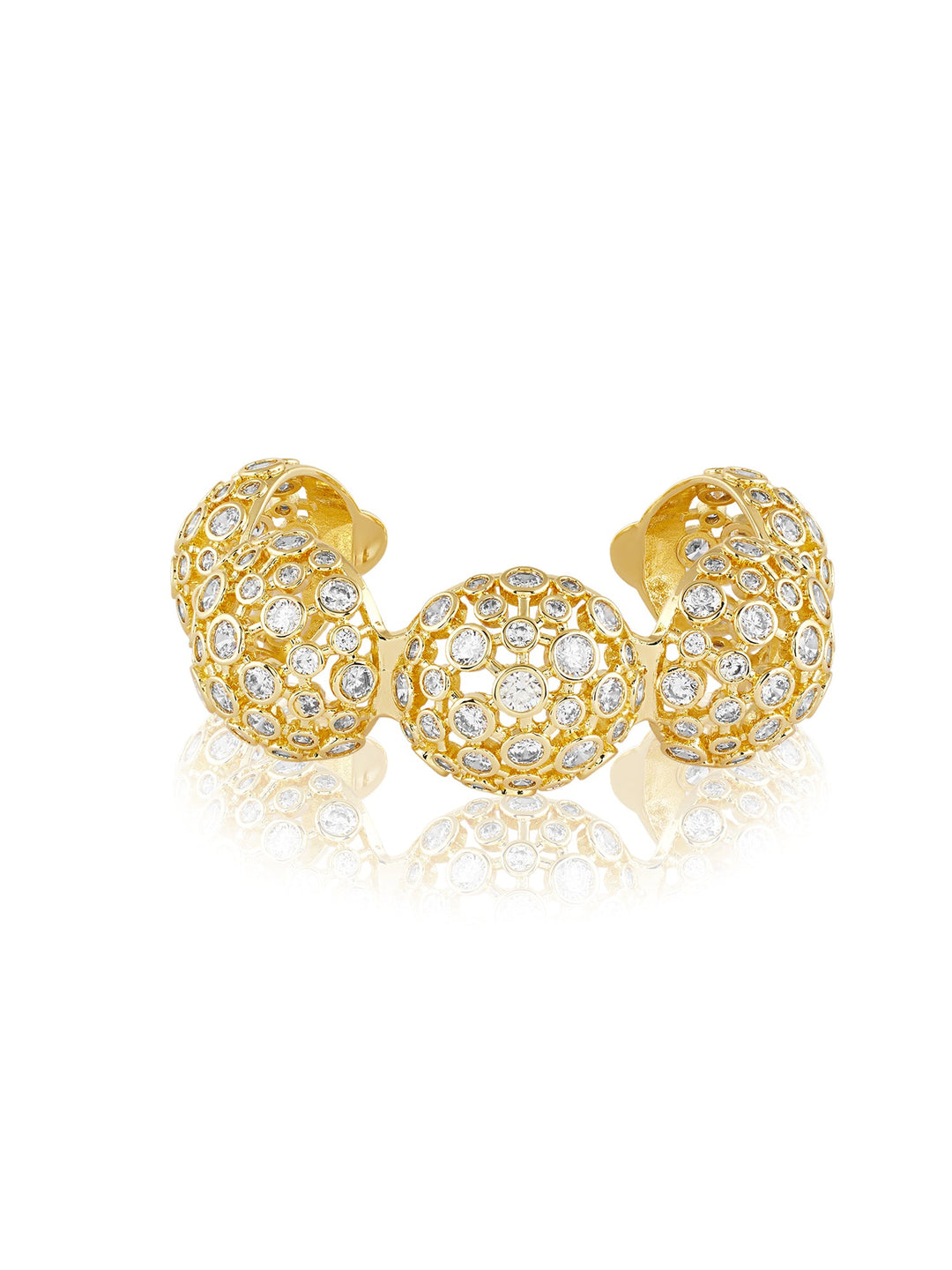 White Crystal Ball Cuff Bracelet