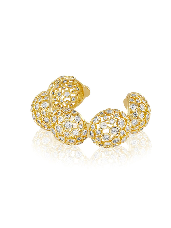 White Crystal Ball Cuff Bracelet
