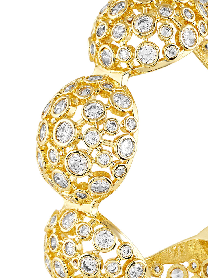White Crystal Ball Cuff Bracelet