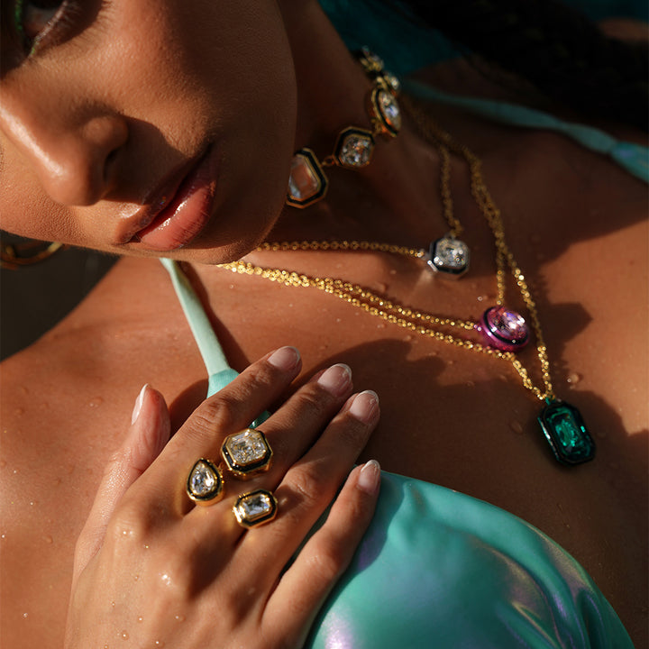 Bougie Multi-Crystal Ring
